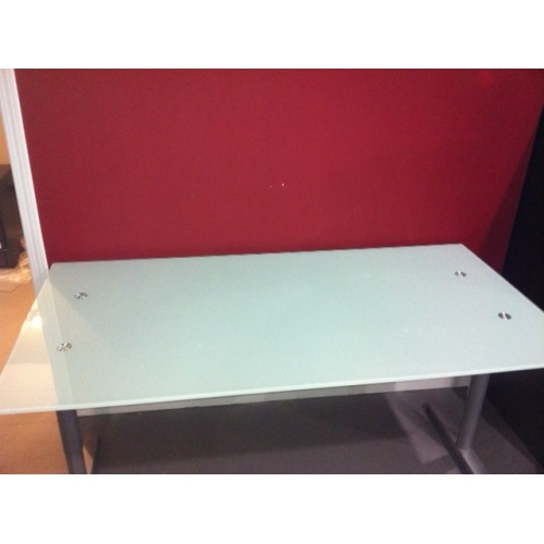 Ikea GALANT Frosted Glass Top Desk Brushed Aluminum Allsold.ca Buy